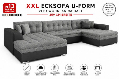 Xxl ecksofa form mit - ecksofa,