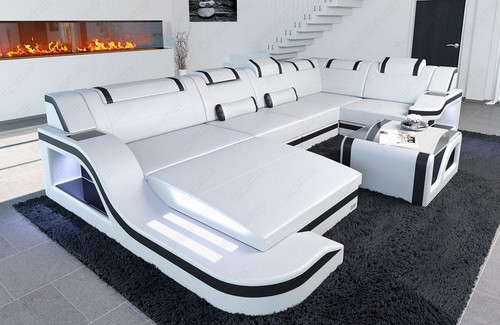 Sofa leder wohnlandschaft - sofa,